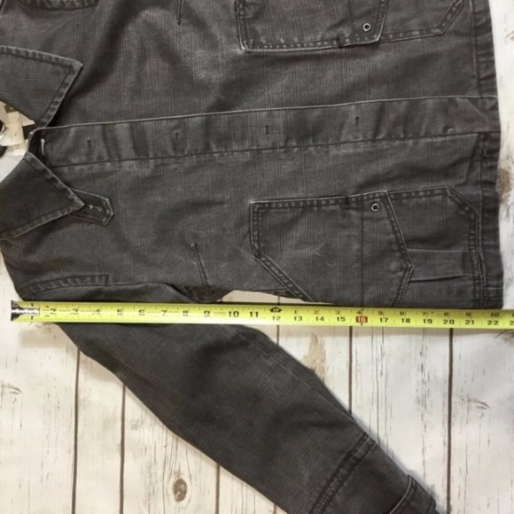 J Crew Gray Denim Style Trench Utility Jacket - Picture 8 of 8